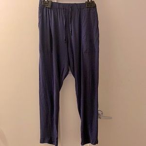 Hatch Drawstring Rayon Relaxed Fit Maternity Postpartum Pants in Navy Size 2